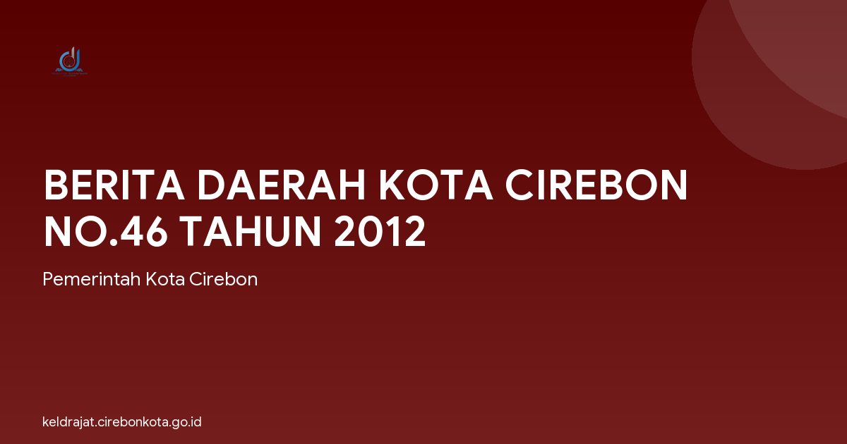 BERITA DAERAH KOTA CIREBON NO.46 TAHUN 2012