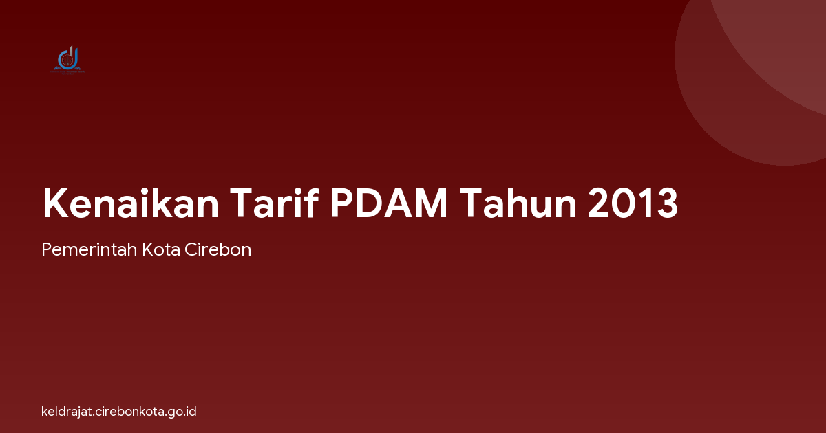 Kenaikan Tarif PDAM Tahun 2013