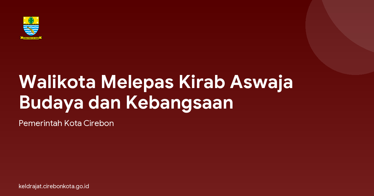 Walikota Melepas Kirab Aswaja Budaya dan Kebangsaan