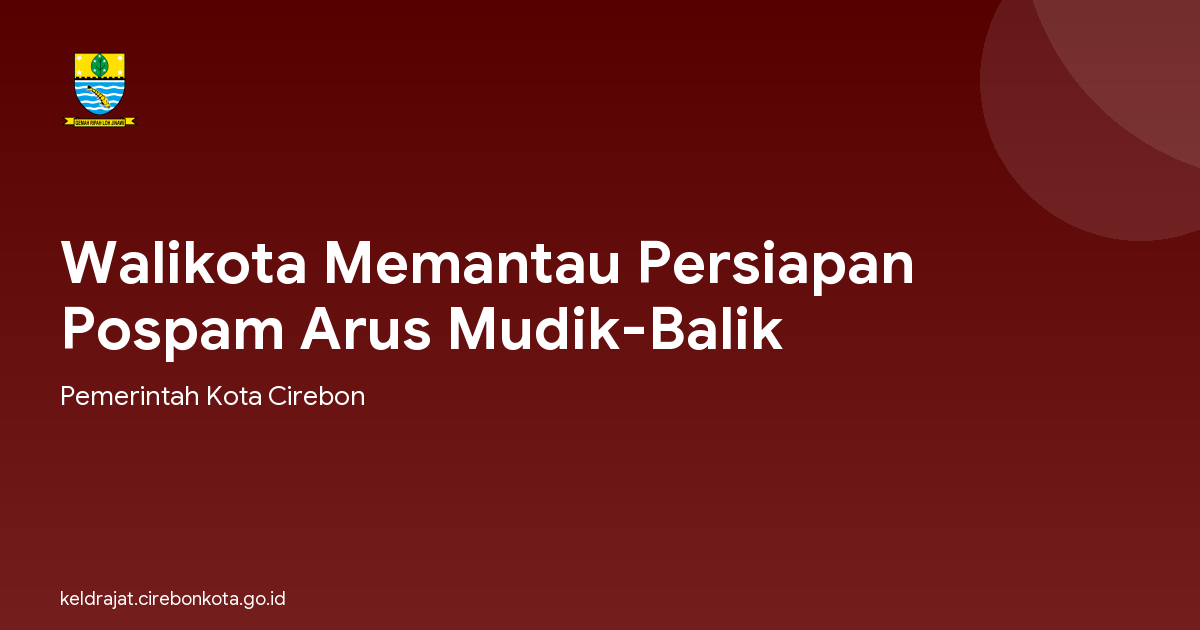 Walikota Memantau Persiapan Pospam Arus Mudik-Balik